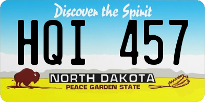ND license plate HQI457
