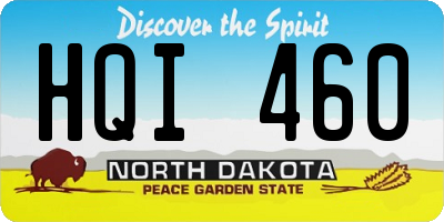 ND license plate HQI460