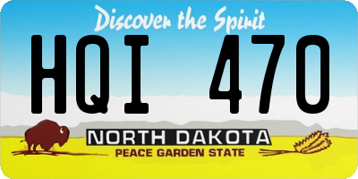 ND license plate HQI470