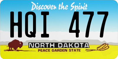 ND license plate HQI477