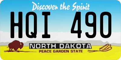 ND license plate HQI490