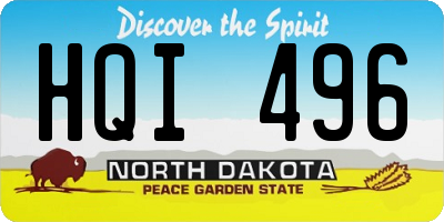ND license plate HQI496