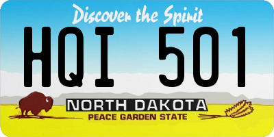 ND license plate HQI501