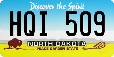 ND license plate HQI509