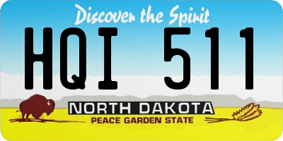 ND license plate HQI511
