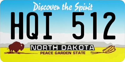 ND license plate HQI512