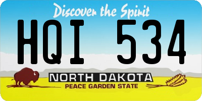 ND license plate HQI534