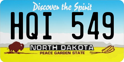 ND license plate HQI549