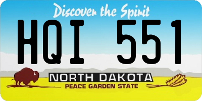 ND license plate HQI551