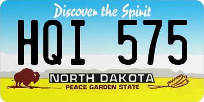 ND license plate HQI575
