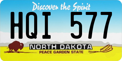 ND license plate HQI577