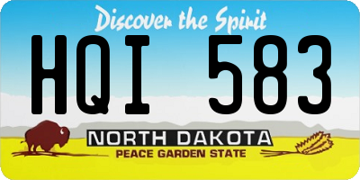 ND license plate HQI583