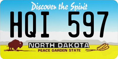 ND license plate HQI597