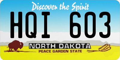 ND license plate HQI603