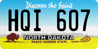 ND license plate HQI607