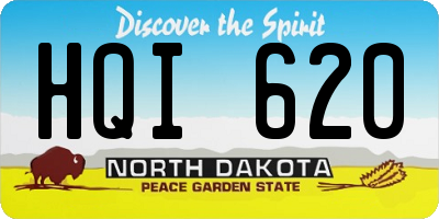 ND license plate HQI620