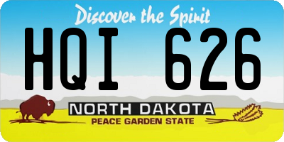 ND license plate HQI626