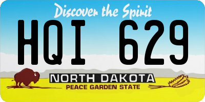ND license plate HQI629