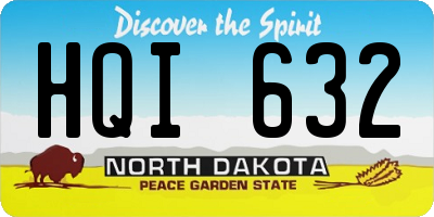ND license plate HQI632