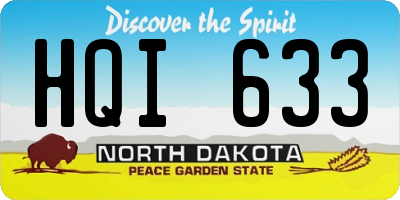 ND license plate HQI633