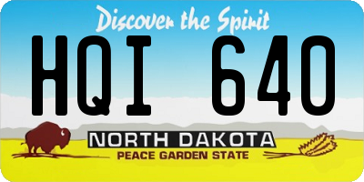ND license plate HQI640