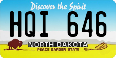 ND license plate HQI646