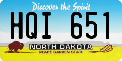 ND license plate HQI651