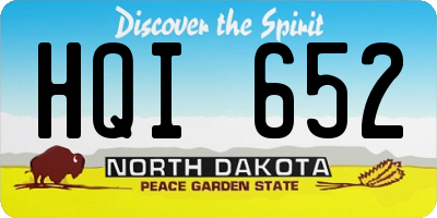 ND license plate HQI652