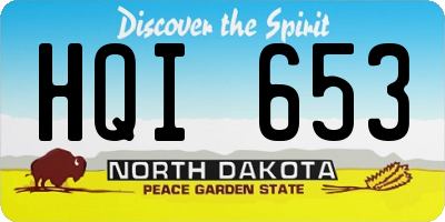 ND license plate HQI653
