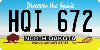 ND license plate HQI672