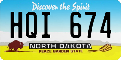 ND license plate HQI674