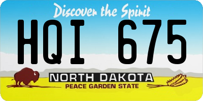 ND license plate HQI675