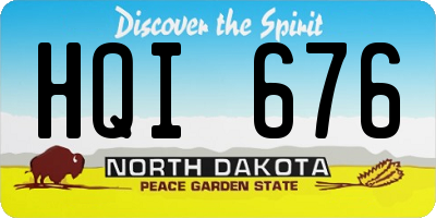 ND license plate HQI676