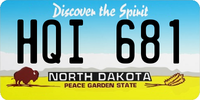 ND license plate HQI681