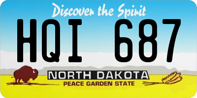 ND license plate HQI687