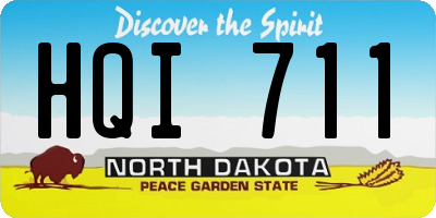 ND license plate HQI711
