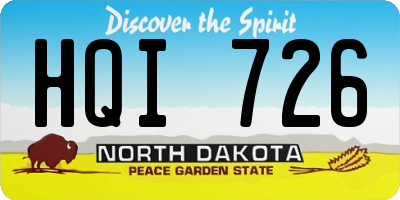 ND license plate HQI726