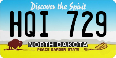 ND license plate HQI729