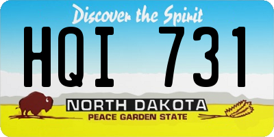 ND license plate HQI731