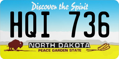 ND license plate HQI736