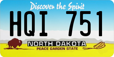 ND license plate HQI751