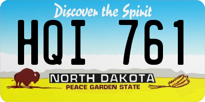 ND license plate HQI761