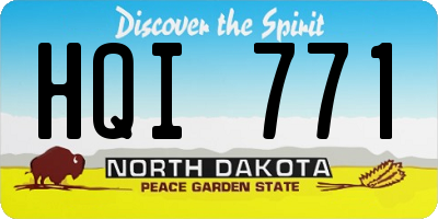 ND license plate HQI771