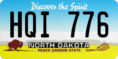ND license plate HQI776