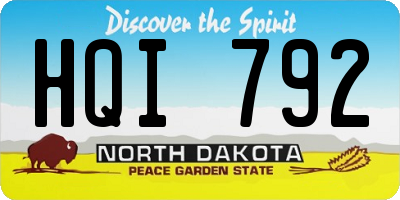ND license plate HQI792