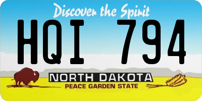 ND license plate HQI794