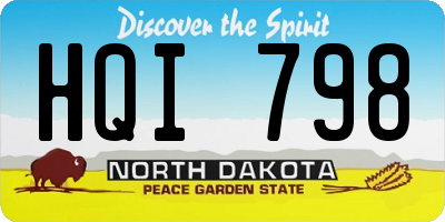 ND license plate HQI798