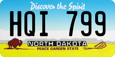 ND license plate HQI799