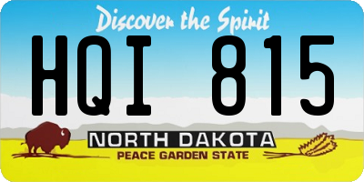 ND license plate HQI815