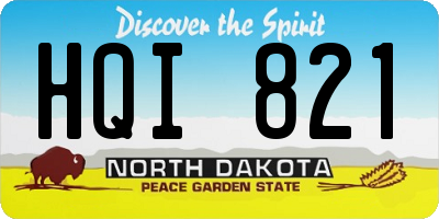 ND license plate HQI821